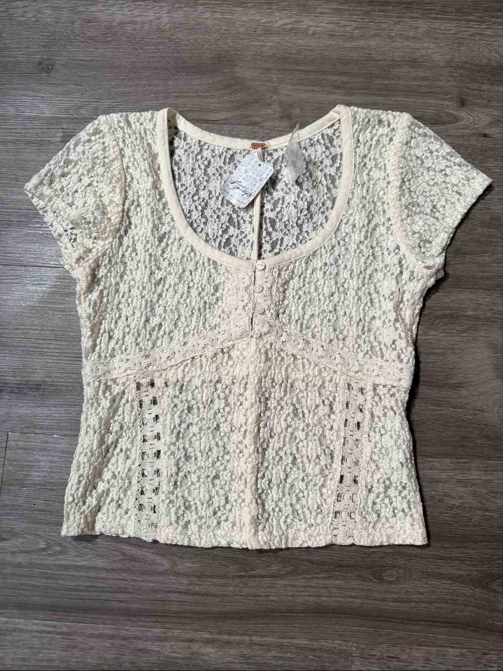Free People Claro Short Sleeve Whisper White